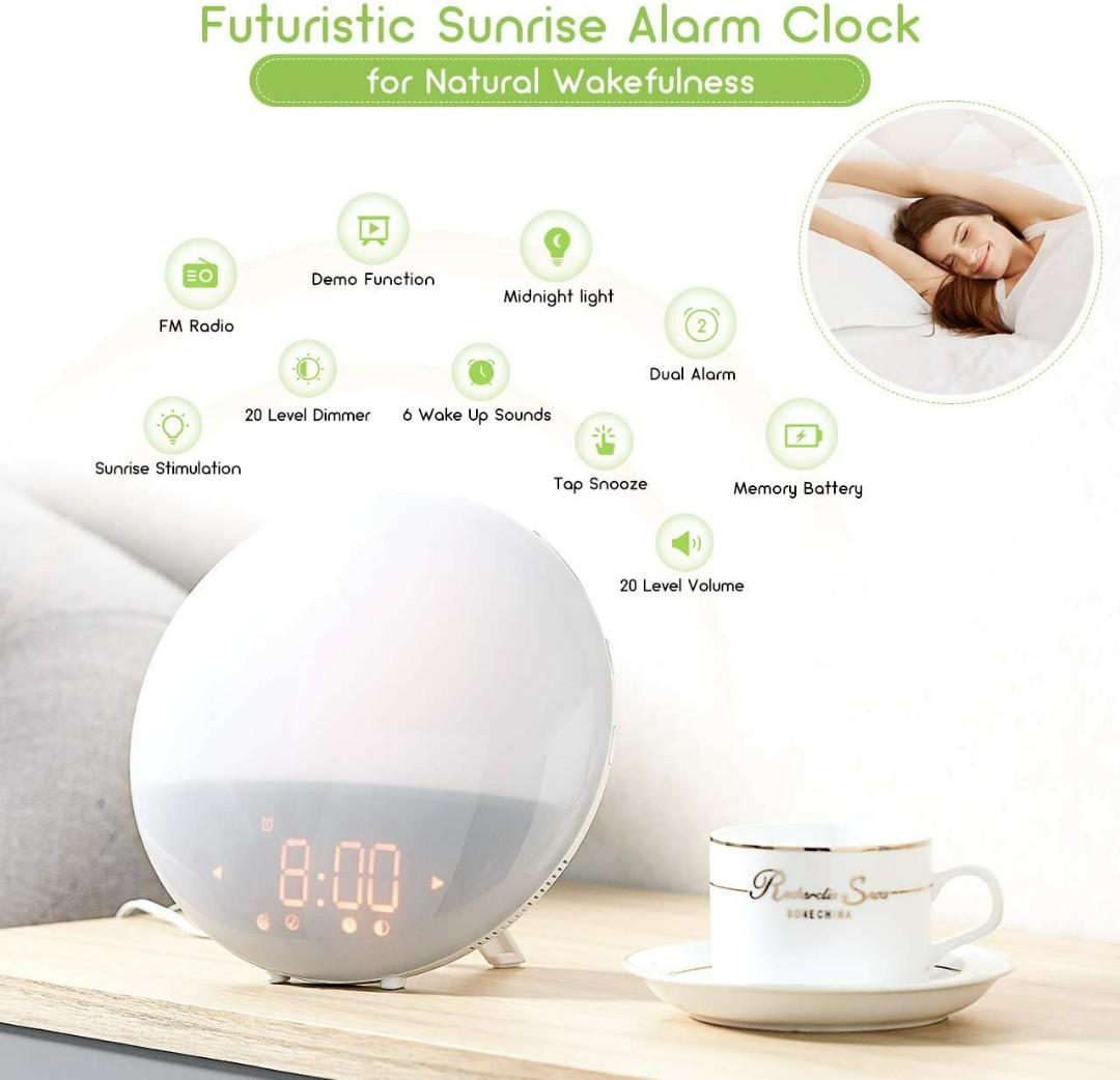 2292) Mpow Wake Up Light Alarm Clock, Night Light Clock, Sunrise Alarm