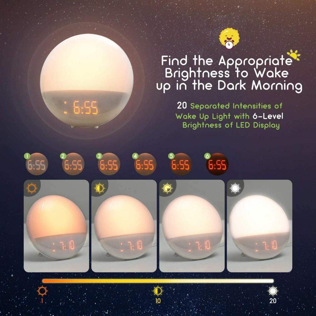 2292) Mpow Wake Up Light Alarm Clock, Night Light Clock, Sunrise Alarm