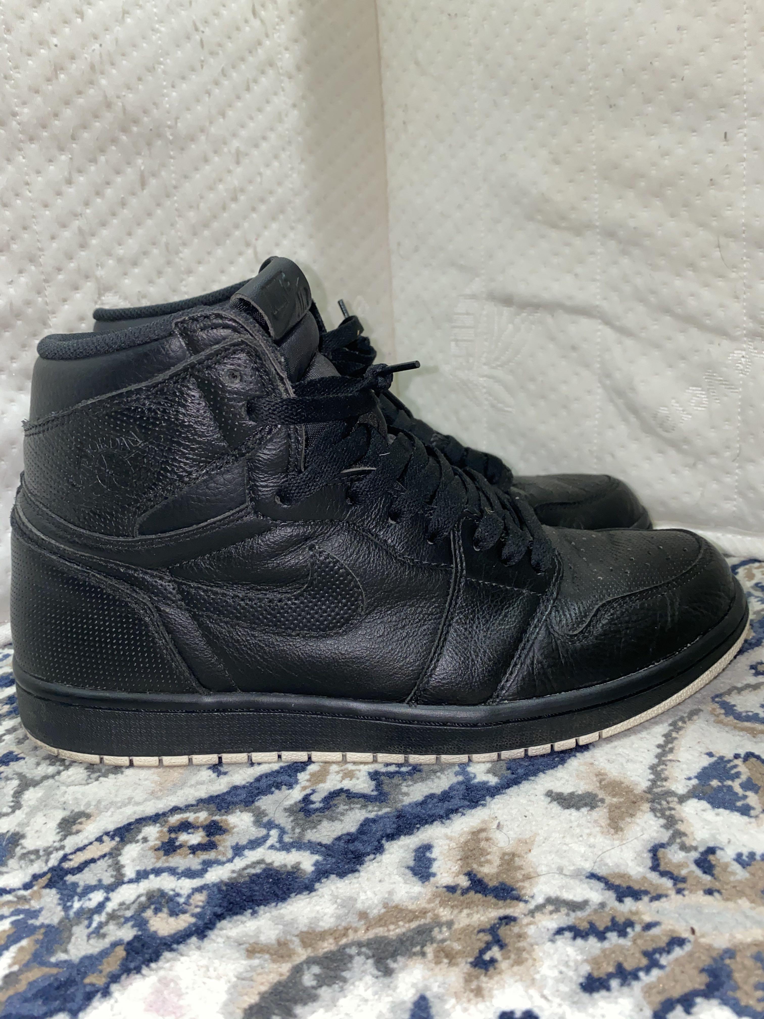 jordan 1 retro black perforated