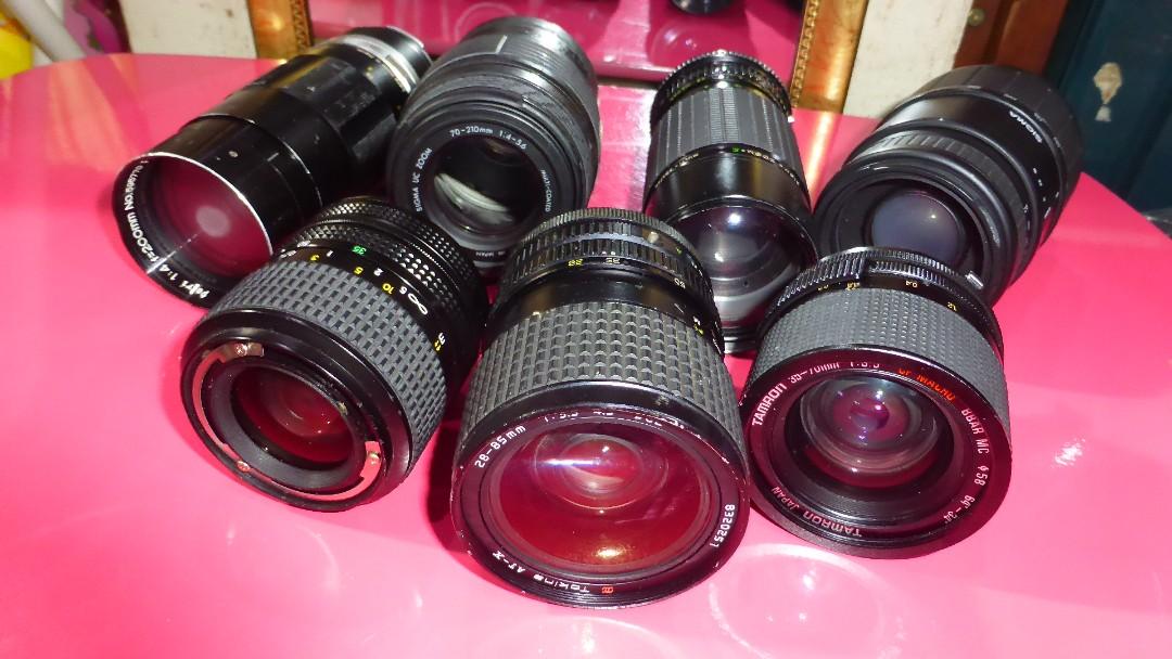 Assorted Camera Lenses Japan defective (Category: Cameras) located in Paranaque City. Submitted by kutoi.ancheta (Listing ID 1047475340, Image 1). Description: ptpa! Assorted Camera Lenses Japan condition: defective, for spare parts! as is only! defects included! ₱3000 take all in detail: Sigma 70-300mm f4-5.6 DL Canon EF https://www.facebook.com/marketplace/item/390655388520884/ Sigma Zoom Macro 100-200mm f4.5 M42 https://www.facebook.com/market