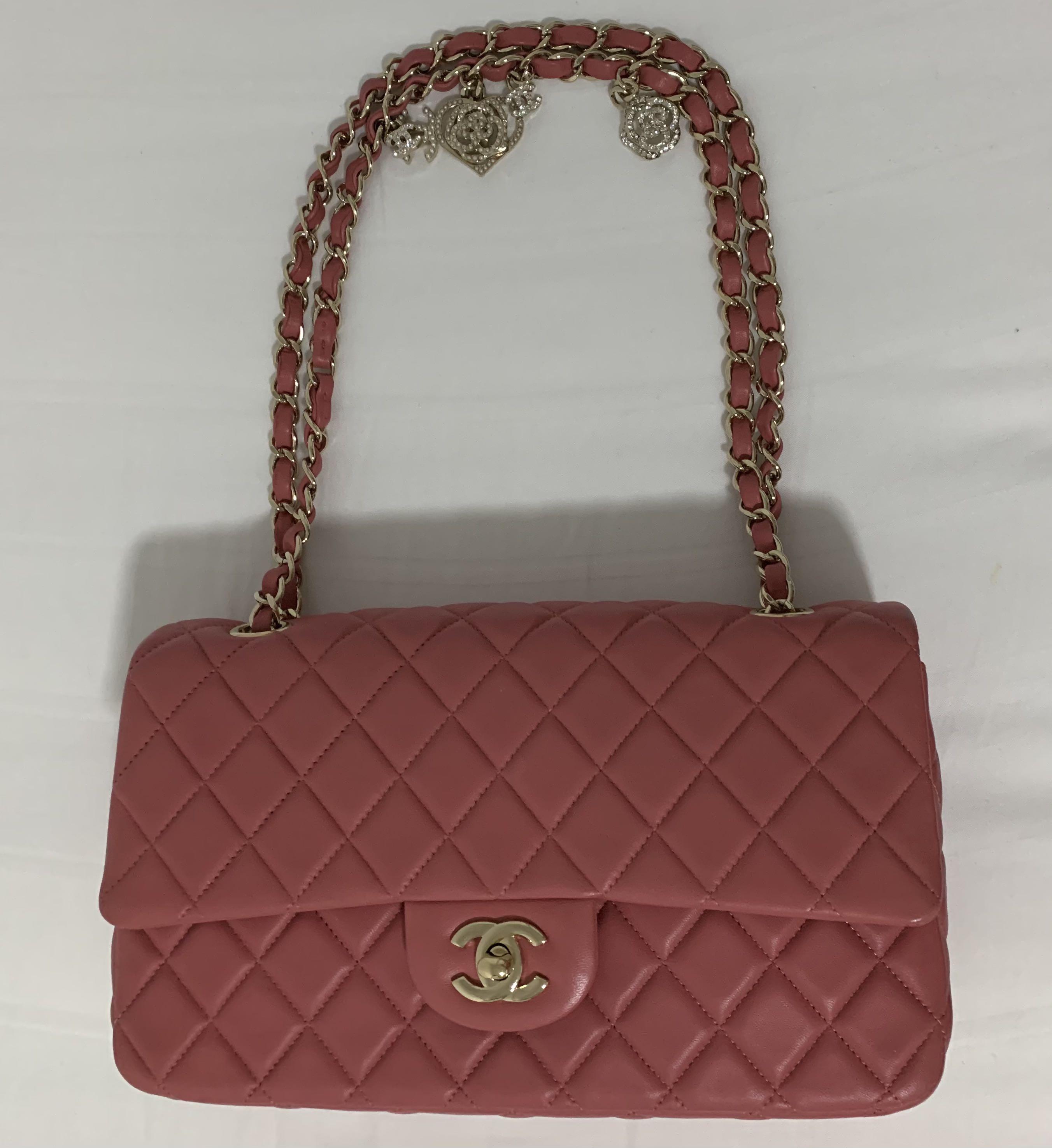Authentic Chanel pink Valentine charms Bag, Luxury, Bags & Wallets on  Carousell