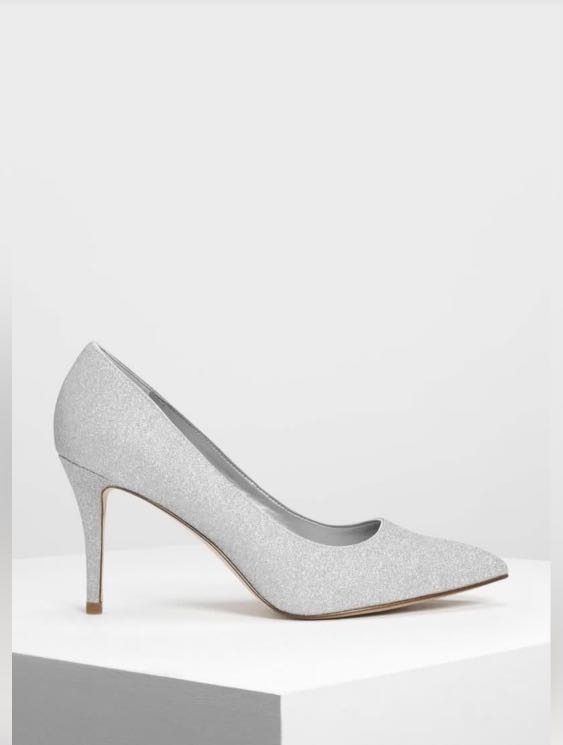 silver court shoe
