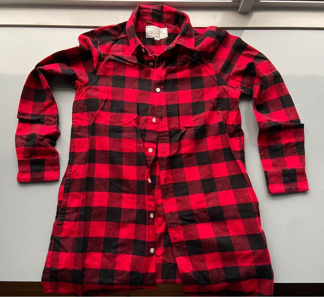 black flannel shirt dress