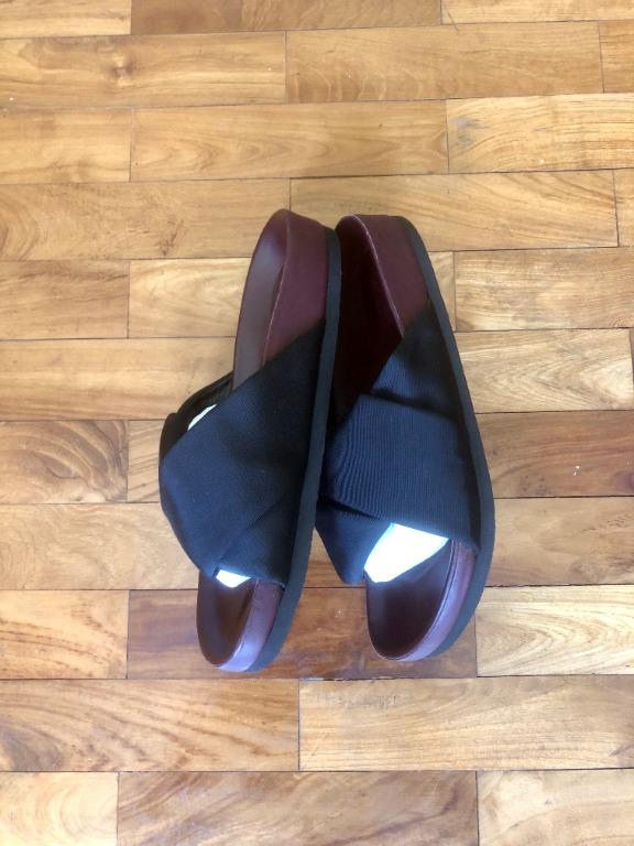 C LINE Like New Phoebe Philo Boxy Twist Black Satin Slides 36 S 1 050