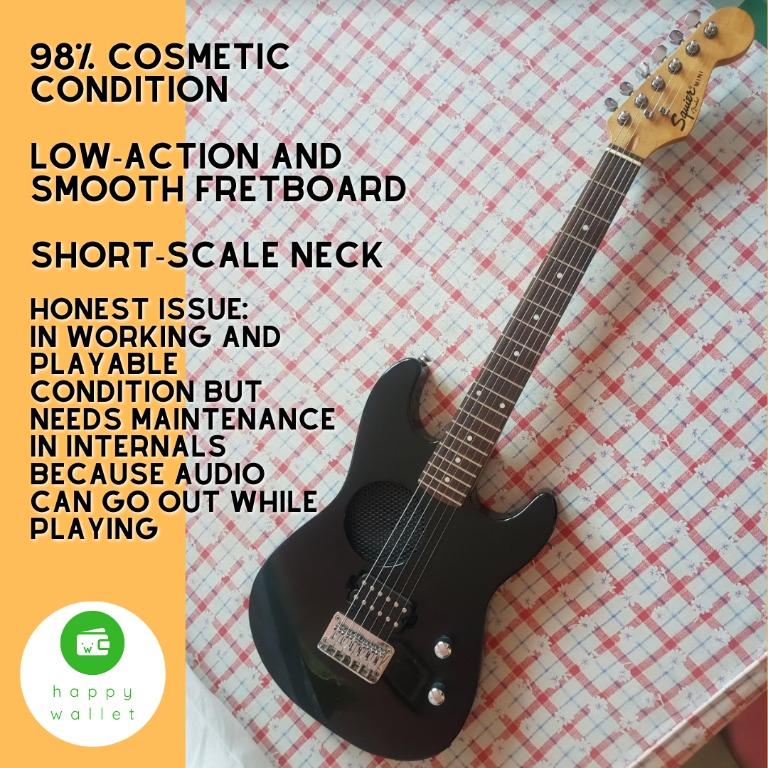 Electric Guitar with BuiltIn Speaker and Amp Fender Squier Mini Player RARE Mini Stratocaster