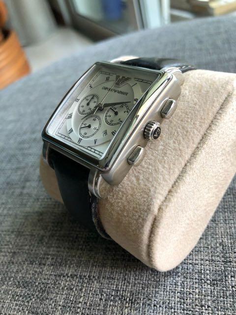 Emporio Armani Square Face Leather Watch, Mobile Phones & Gadgets,  Wearables & Smart Watches on Carousell