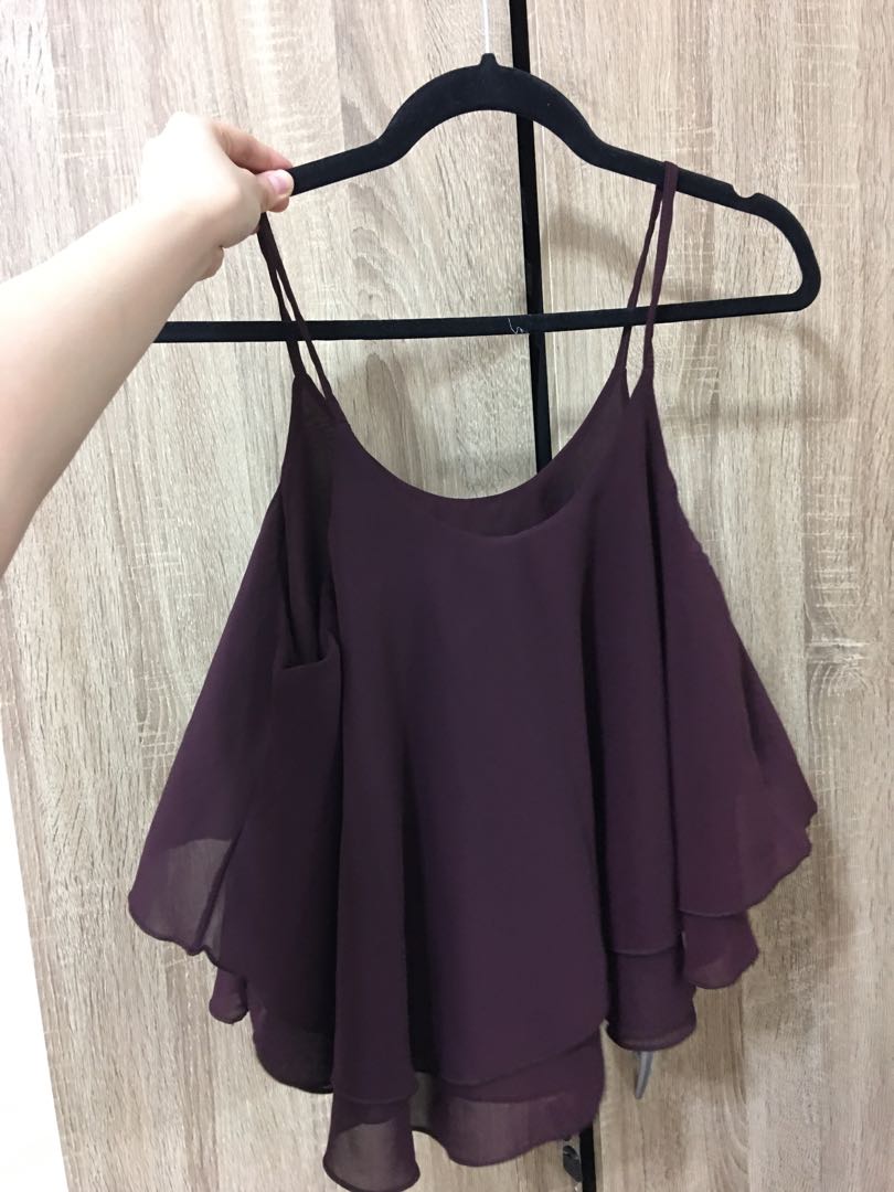 purple flowy tank top