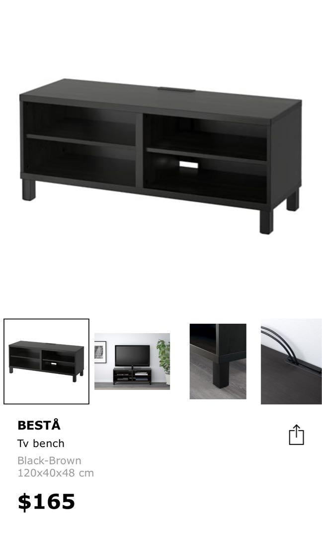 Ikea BestÅ Tv Cabinet Furniture Home, Black Media Cabinet Ikea