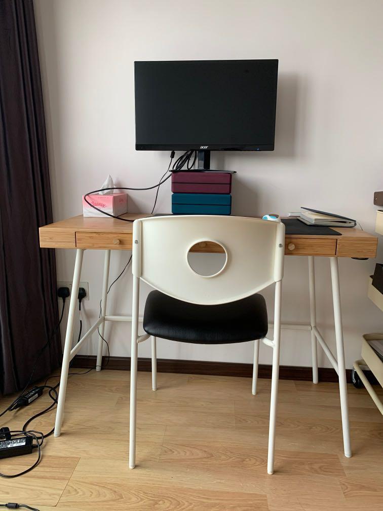 IKEA study table and chair set, Furniture & Home Living, Furniture, Tables & Sets on Carousell