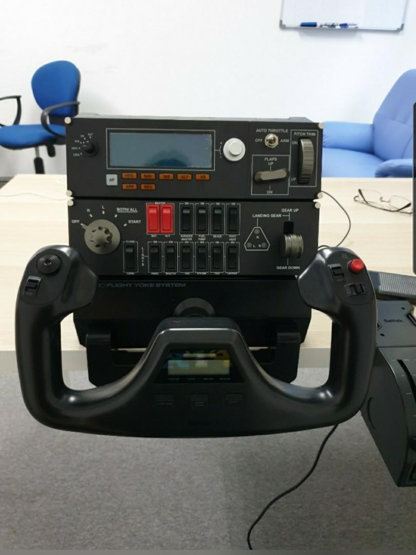Logitech flight yoke , throttle , multi panel and switch panel, Computers Tech, & Accessories, Other Accessories on Carousell