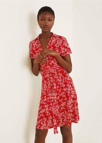 Mango Red Wrap Dress Women s Fashion Dresses Sets Dresses on Carousell