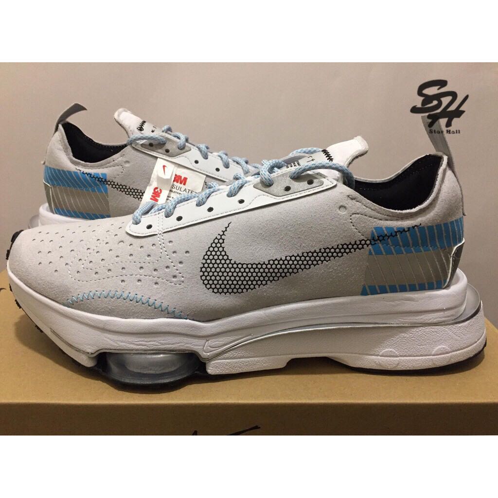 NIKE AIR ZOOM-TYPE N.354 SE 3M 反光白灰藍麂皮氣墊DB5459-003, 他的