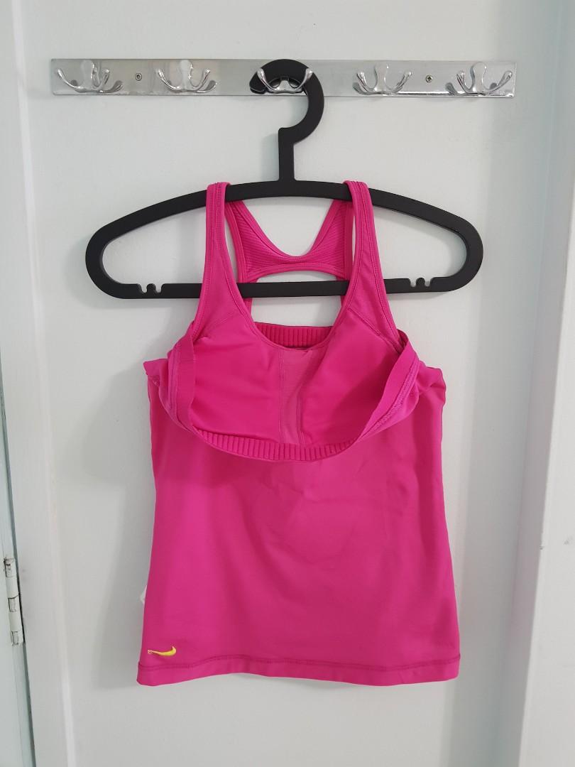 Nike Running Pink Tank Top With Built In Bra.( Size:M), Women's Fashion,  Tops, Other Tops on Carousell