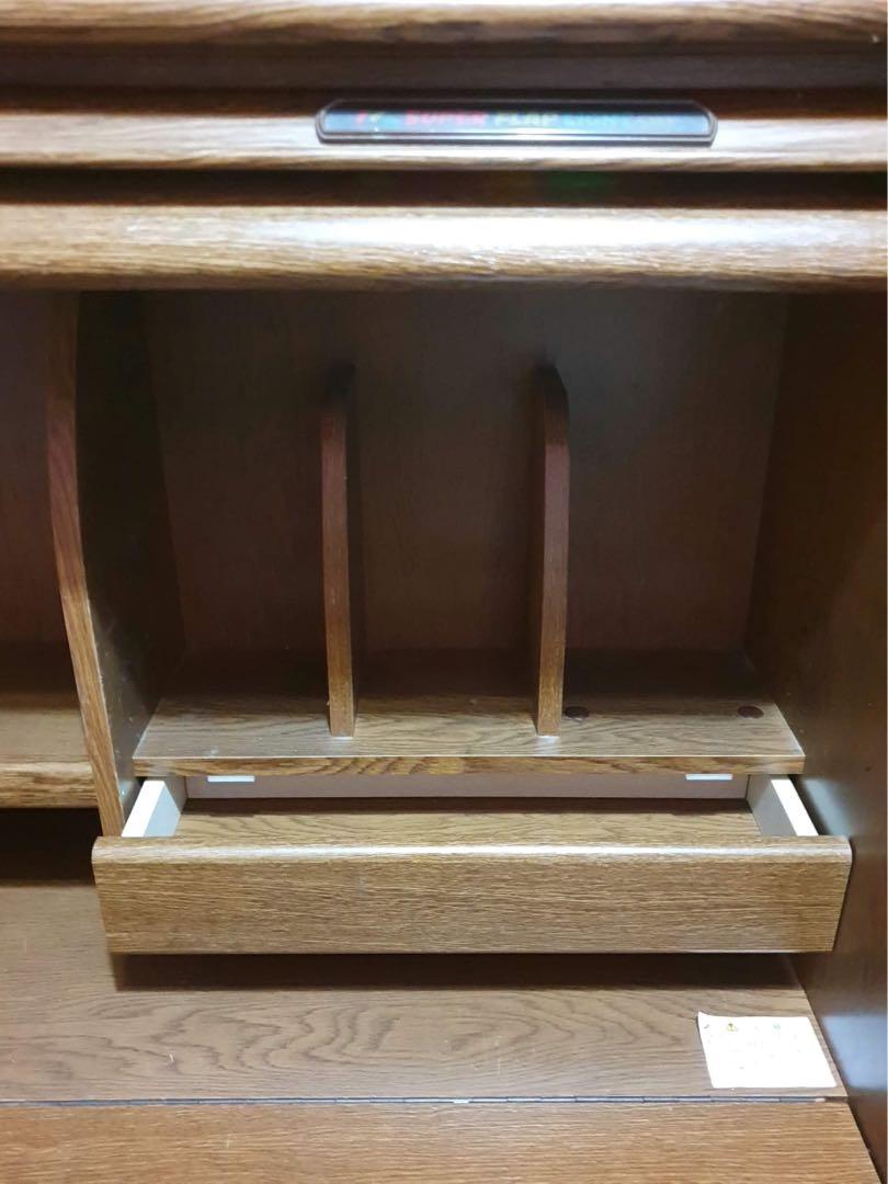 ORIGINAL JAPAN WOOD STUDY TABLE WITH SHELVES, Furniture & Home Living ...