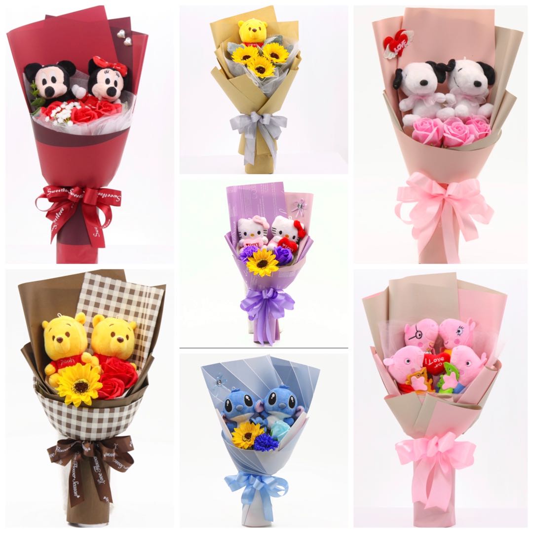 Plush Bouquet / Soap Flower Bouquet / Soap Rose / Sunflower (Mickey