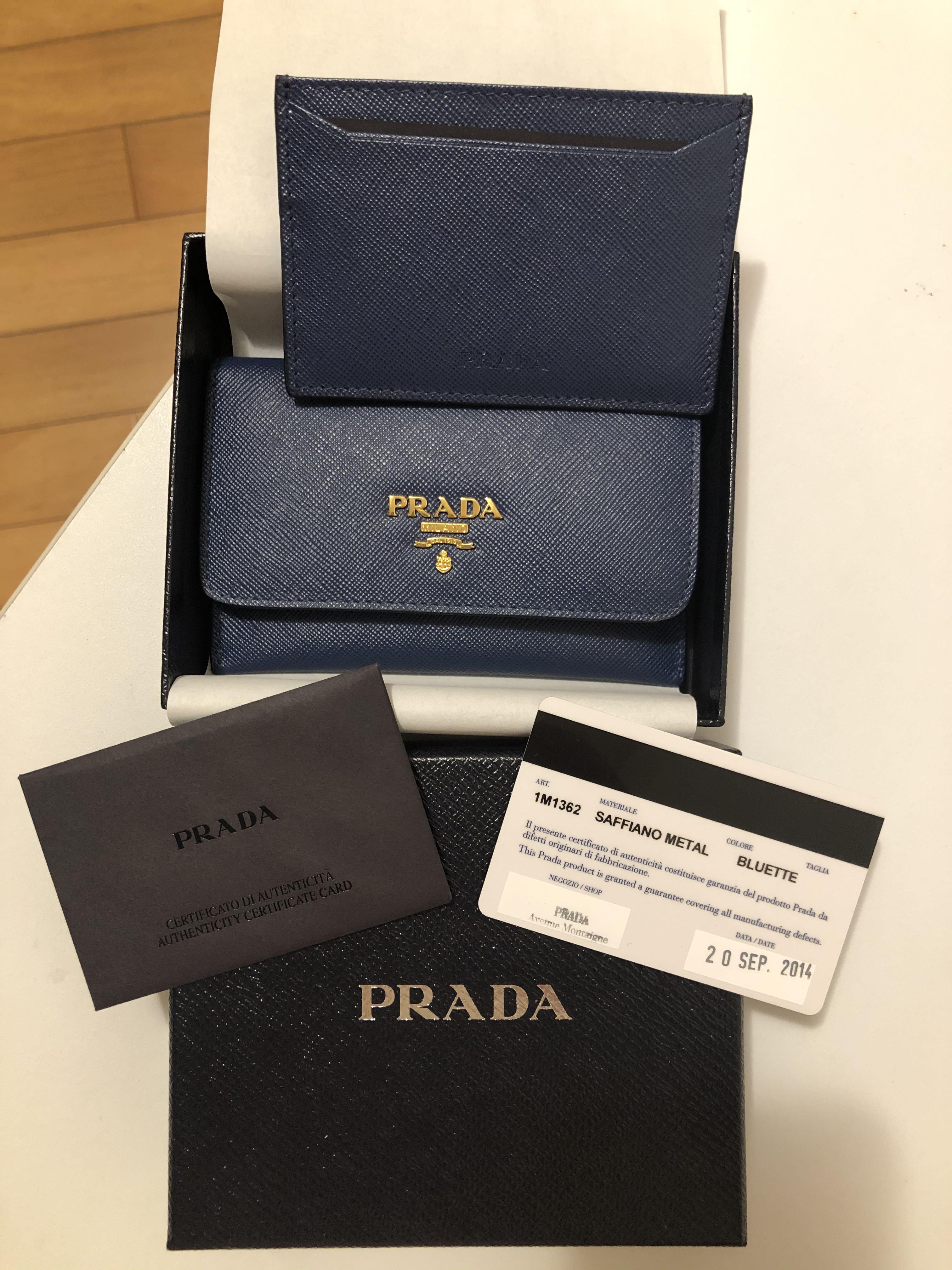 全新Prada Wallet+Card Holder full set, 名牌, 手袋及銀包- Carousell