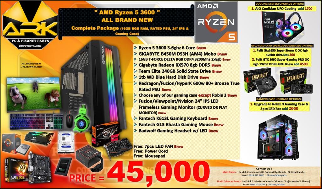 RYZEN 5 3600 W GPU COMPLETE PACKAGE