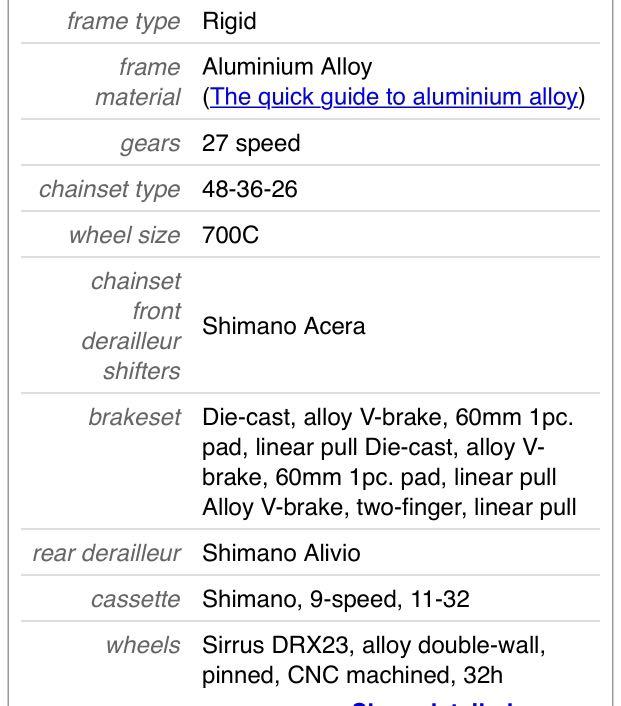 SPECIALIZED cross trail roadbike / bicycle ISO 42102 2014C Aluminum