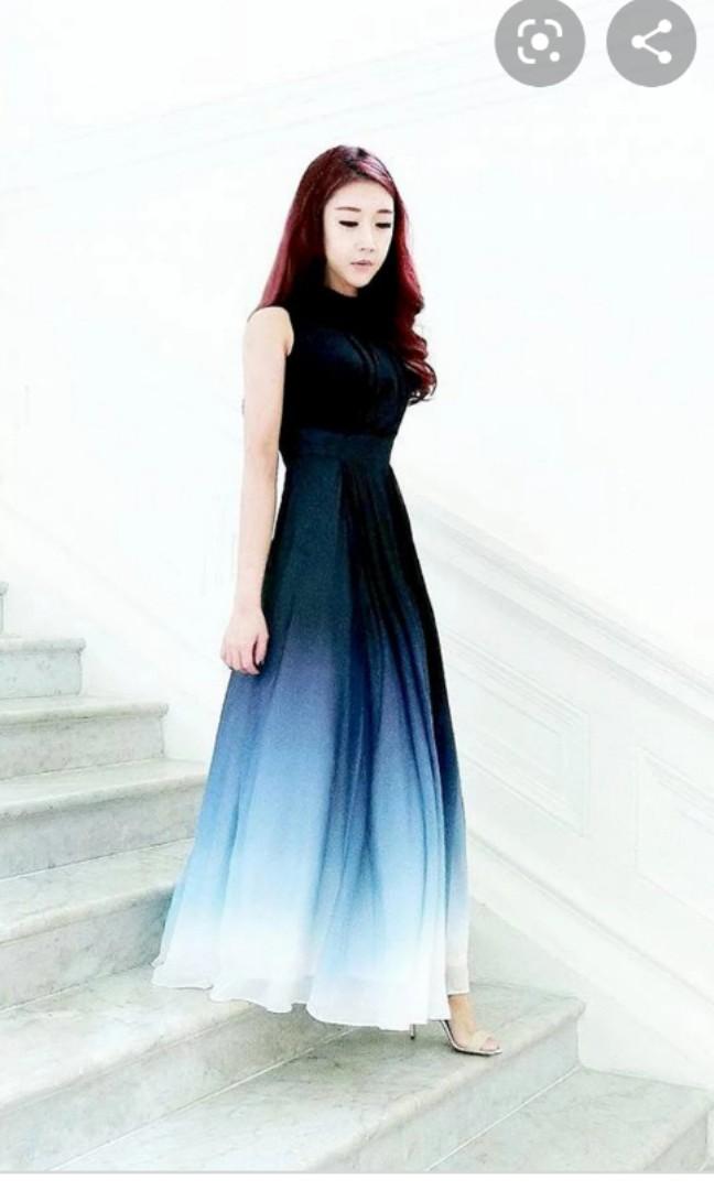 blue ombre dress