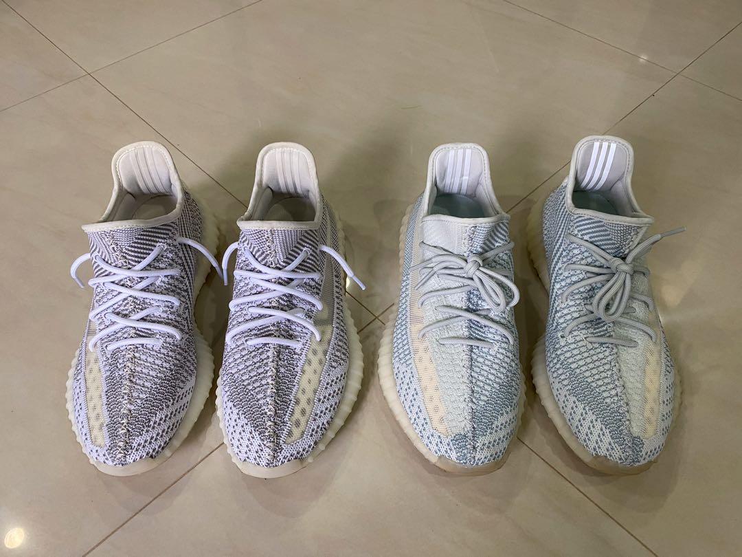 Yeezy cloud white vs static store