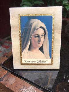 Vintage Mama Mary in Marble Frame