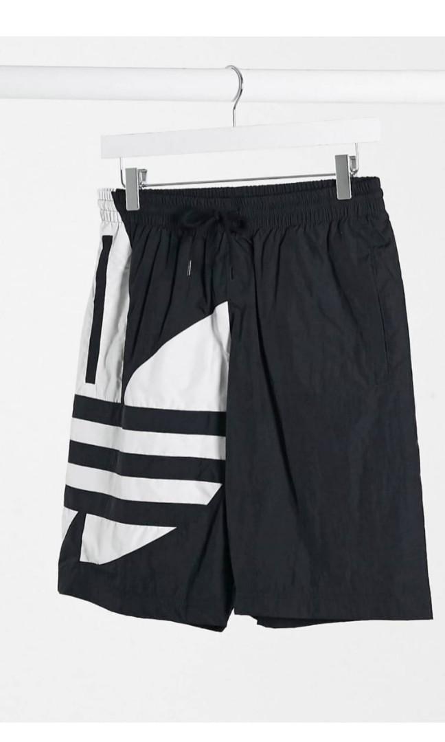 adidas Originals Big Trefoil shorts in black, Men's Fashion, Activewear