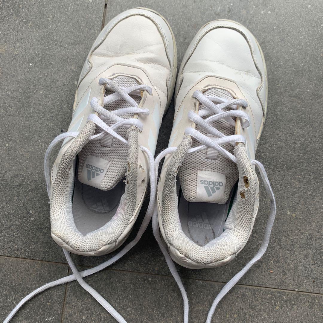 adidas white school shoes with laces