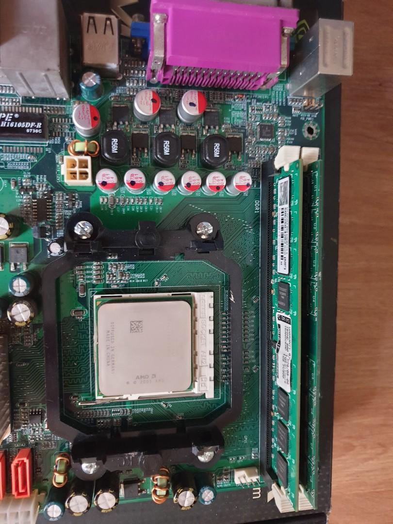 AMD Sempron Processor with EMaxx Mainboard (Category: Computer Parts) located in Paranaque City. Submitted by disavowed17 (Listing ID 1047674033, Image 3). Description: Desktop Computer Parts: > 2x AMD Sempron Processor > 2x EMaxx Motherboard > 1x 1GB Memory > 1x 512 Memory > 2x Heat Sink Fan (HSF) > 2x HDD SATA Cable and Power Cable > 1x Back Plate > 1 x DVD Drive Cable > Used Thermal Paste Complete with Motherboard CD Driver Installer, box and 