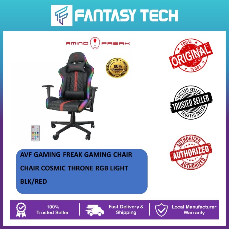 AVF GAMING FREAK GAMING CHAIR CHAIR COSMIC THRONE RGB LIGHT BLK RED Computers Tech Parts Accessories Computer Keyboard on Carousell