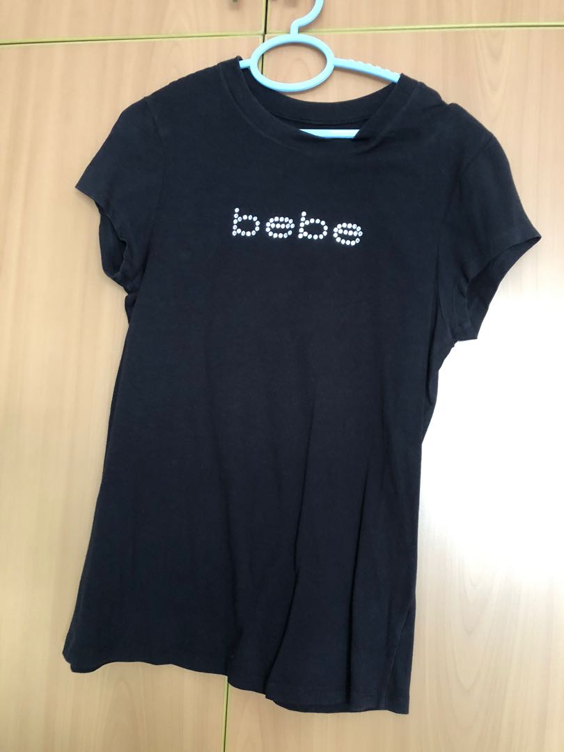 Bebe Black Vintage Made in USA Y2K Baby Tee TShirt