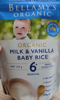 bellamy's organic milk and vanilla baby rice