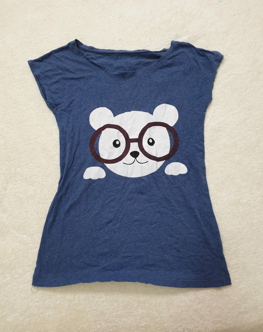 Blue Bear Shirt Women S Fashion Clothes Tops On Carousell