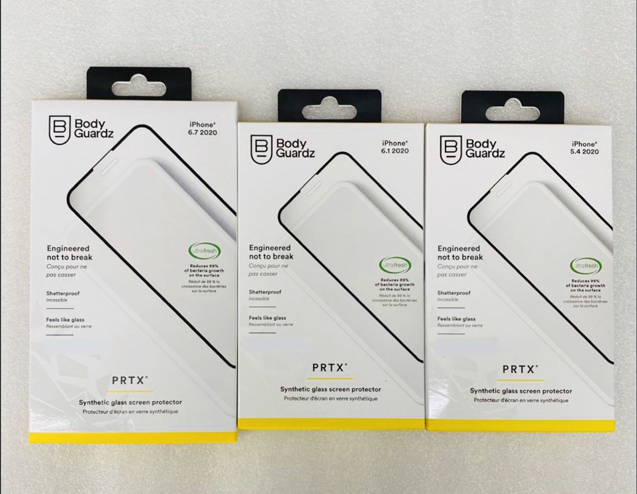 BodyGuardz PRTX Antimicrobial Glass Screen Protector For IPhone 12 Pro Max (6.7")