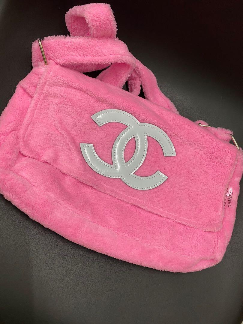 chanel pink towel bag