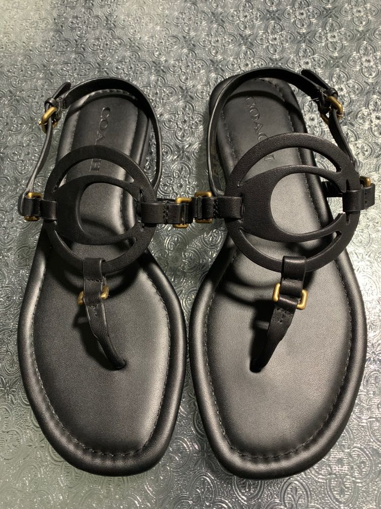 Coach Jeri Leather Sandals, Women's Fashion, Footwear, Sandals on Carousell