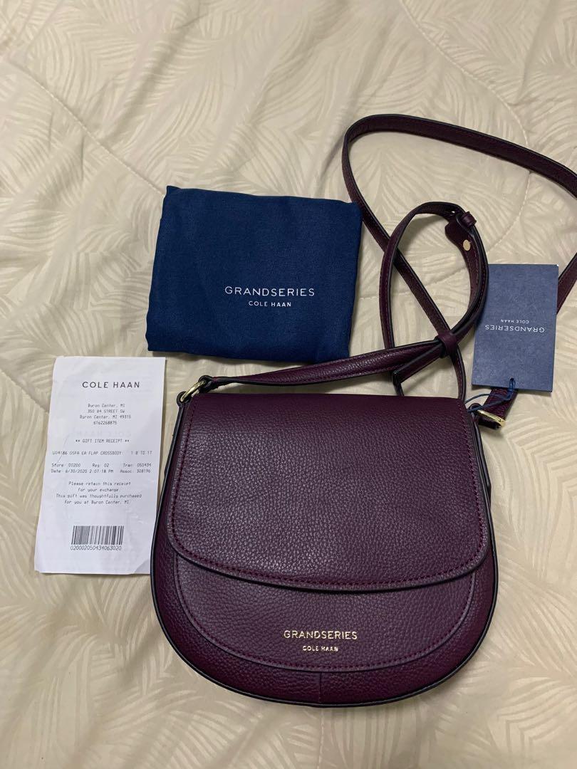 Cole Haan Flap Crossbody in Burgundy Luxury Bags Wallets on