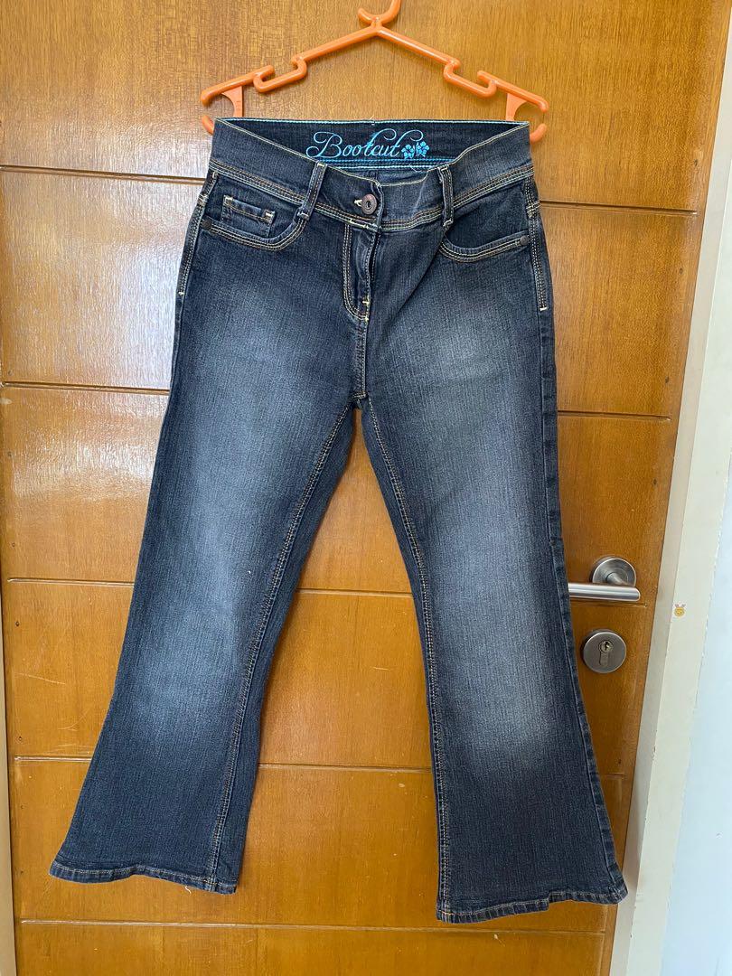 dark grey bootcut jeans