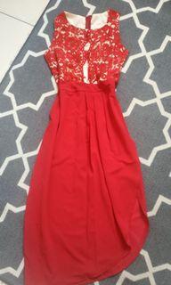 Dress Brukat Merah