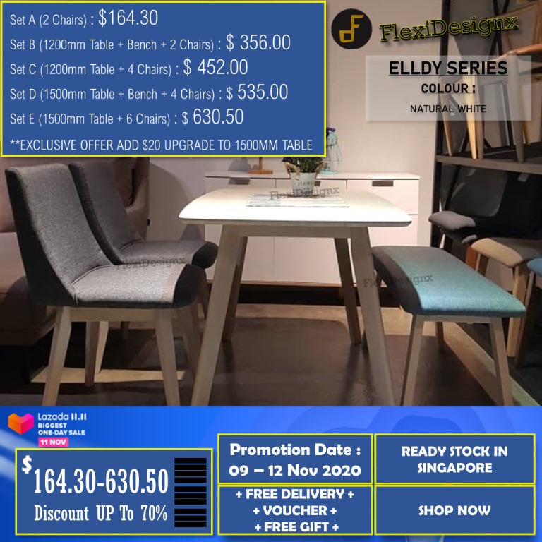 Elldy Dining Set B 11 11 Mega Sales Furniture Tables Chairs On Carousell