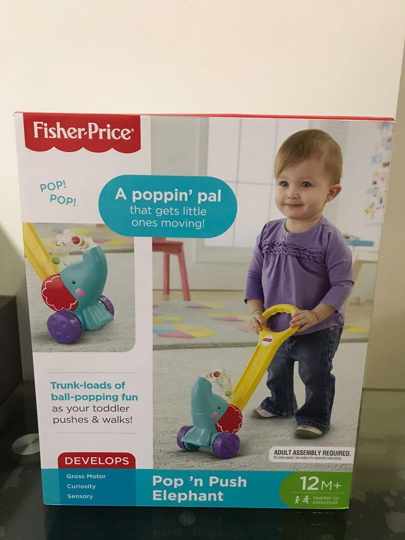 Fisher price pop sale n push elephant