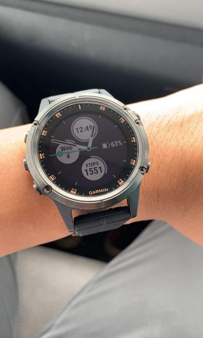 Garmin Fenix 5 Plus Titanium DLC Band Men s Fashion Watches
