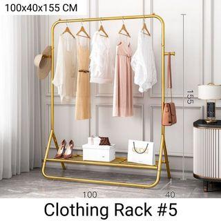 Gold Finish Clothing Rack Desk Organizer Vanity Mirror