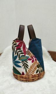 Handmade round bottom bucket bag