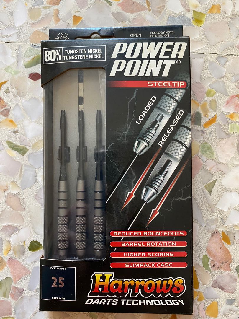 (Rare find) Harrows power point darts 80 tungsten nickel, 25g, Sports