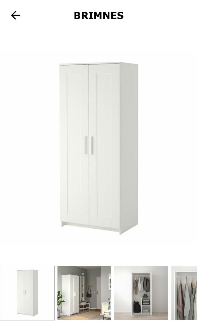 IKEA BRIMNES 2 DOOR WARDROBE, Furniture & Home Living, Furniture