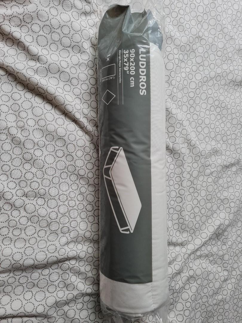 Ikea LUDDROS Single bed mattress protector, Furniture & Home Living