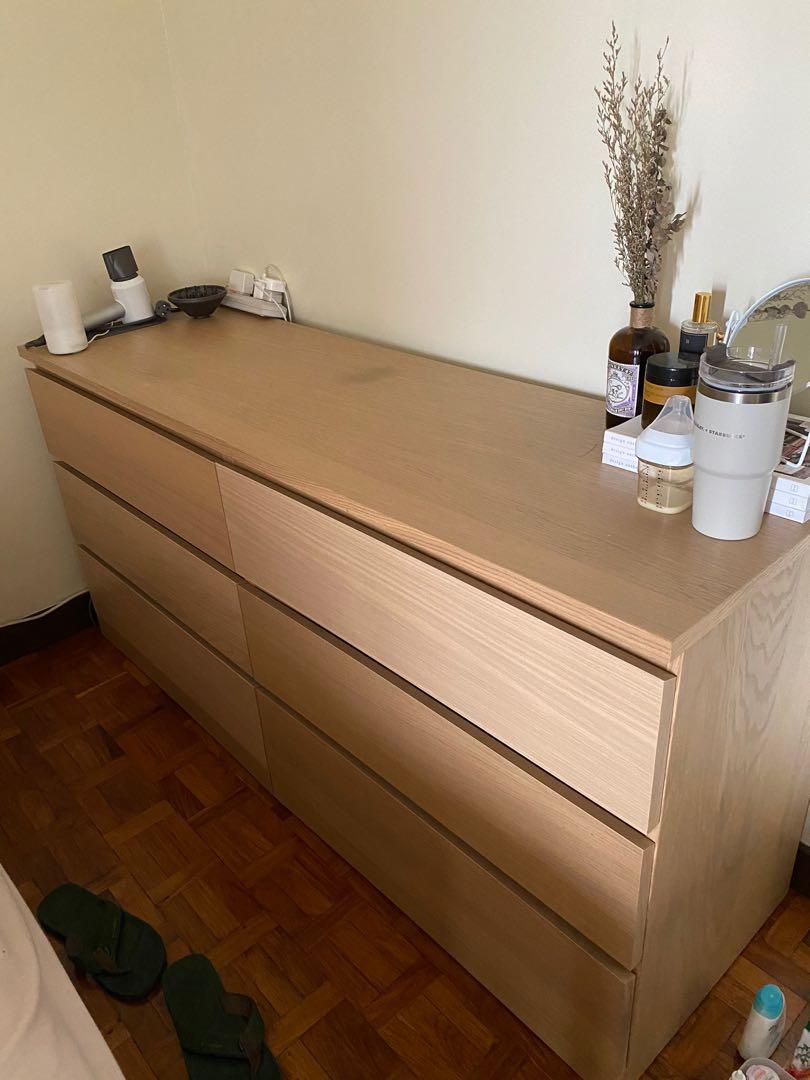 Ikea malm top dresser oak