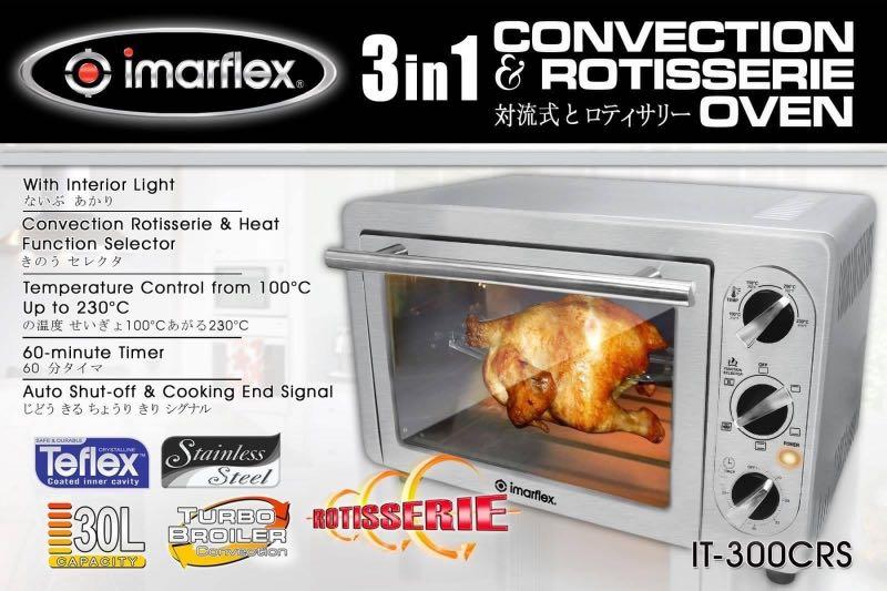 Imarflex Convection Oven (Category: Ovens & Toasters) located in Manila. Submitted by pickandclick.mart (Listing ID 1047698998, Image 3). Description: Imarflex Convection Oven 21L Model Code: IT-210CS Price: 3,350 Also available: 🌟3in1 Convection and Rotisserie (28L) IT-281CRS 🌟3in1 Convection and Rotisserie (30L) IT-300CRS 🌟 3in1 Convection and Rotisserie (35L) IT-350CRS 🌟 3in1 Convection and Rotisserie (42L) IT-420CRS 🌟 3in1 Convection and
