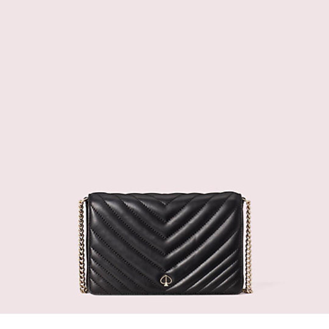 INSTOCK Kate Spade Amelia Chain Wallet Crossbody Slingbag Detachable Clutch  Pouch Quilted Black, Women's Fashion, Bags & Wallets, Purses & Pouches on  Carousell