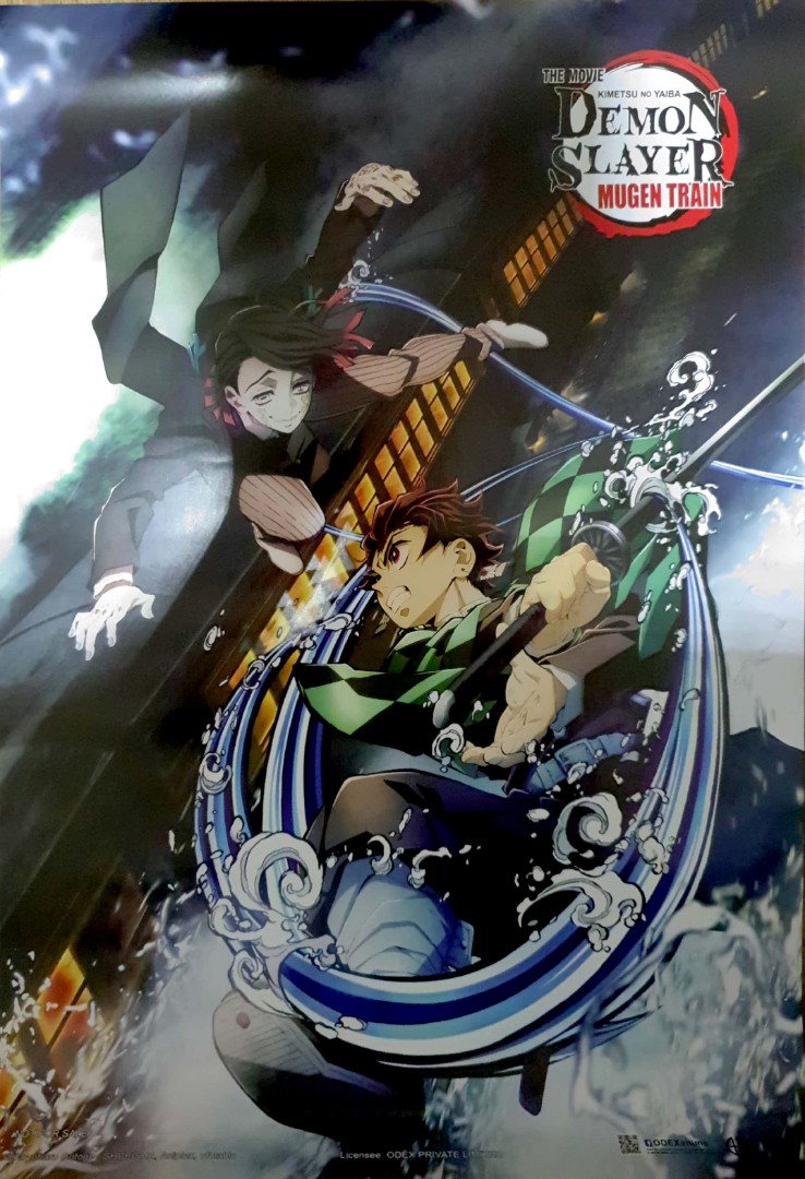 Kimetsu No Yaiba Demon Slayer Mugen Train Movie Poster Tanjiro Vs Lower Rank Moon 1 Enmu Hobbies Toys Memorabilia Collectibles Fan Merchandise On Carousell